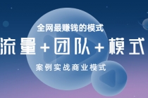 全网最赚钱的模式《流量+团队+模式》案例实战商业模式-创业信息网