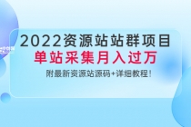 2022资源站站群项目:单站采集月入过万,附最新资源站源码+详细教程!-创业信息网