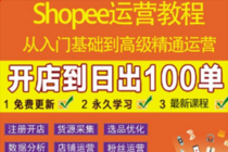 shopee运营教程：从入门基础到高级精通，开店到日出100单-创业信息网