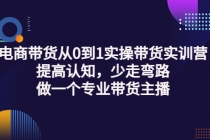 电商带货从0到1实操带货实训营:提高认知,少走弯路,做一个专业带货主播-创业信息网