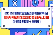 2022最新全自动影视采集站,每天被动收益300到无上限-创业信息网