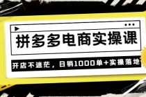 《拼多多电商实操课》开店不迷茫,日销1000单+实操落地-创业信息网