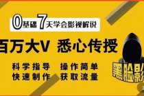 【黑脸课堂】影视解说7天速成法:百万大V 悉心传授,快速制做 获取流量-创业信息网