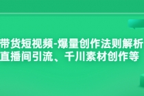带货短视频-爆量创作法则解析:直播间引流、千川素材创作等-创业信息网