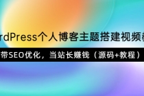 WordPress个人博客主题搭建视频教学,带SEO优化,当站长赚钱-创业信息网