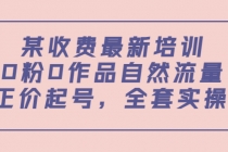 某收费最新培训:0粉0作品自然流量+正价起号,全套实操课!-创业信息网