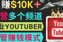 同时运作多个Youtube频道,不露脸,不录音,轻松制作热门节目,月入1W美元-创业信息网