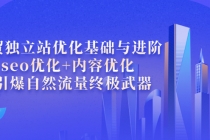 外贸独立站优化基础与进阶,seo优化+内容优化+引爆自然流量终极武器-创业信息网