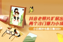 抖音老照片扩展出的两个冷门暴力小项目,小白照抄也能日撸500+-创业信息网
