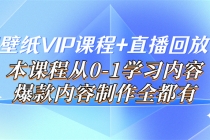 闪闪壁纸VIP课程+直播回放【新】本课程从0-1学习内容,爆款内容制作全都有-创业信息网