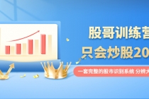 股哥训练营·只会炒股20期:一套完整的股市识别系统,分辨大涨、大跌!-创业信息网
