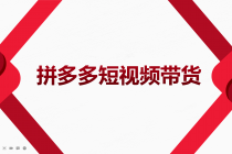 2022风口红利期-拼多多短视频带货,适合新手小白的入门短视频教程-创业信息网