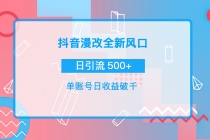 抖音漫改头像,实操日收益破千,日引流微信500+一天收入2742元-创业信息网