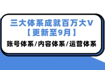 三大体系成就百万大V【更新至9月】,账号体系/内容体系/运营体系 (26节课)-创业信息网