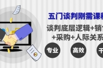 五门企业谈判刚需课程:谈判底层逻辑+销售+采购+人际关系,一次讲透-创业信息网