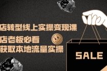 实体店转型线上实操变现课:实体店老板必看,快速获取本地流量实操-创业信息网