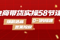 电商带货实操58节课，爆款选品，豆荚投放，0-1的搭建-创业信息网