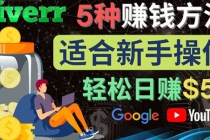 5种简单Fiverr赚钱方法,适合新手赚钱的小技能,操作简单易上手 日赚50美元-创业信息网