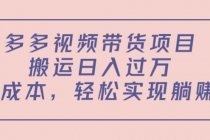 多多视频带货项目,搬运日入过万,0成本,轻松实现躺赚-创业信息网