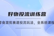 好物推广投流训练营：零食混剪赛道投流玩法，全系统课程！-创业信息网