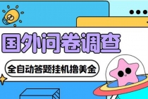 外面收费1998的国外问卷挂机答题项目 号称单窗口一天10美金(永久脚本+教程)-创业信息网