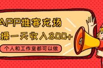 APP推客充场,实操一天收入800+个人和工作室都可以做(视频教程+渠道)-创业信息网