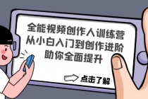 全能视频创作人训练营:从小白入门到创作进阶,助你全面提升-创业信息网