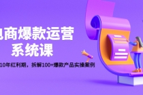 电商爆款运营系统课:迎接未来10年红利期,拆解100+爆款产品实操案例-创业信息网