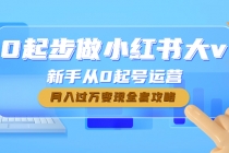 0起步做小红书大v,新手从0起号运营,月入过万变现全套攻略-创业信息网