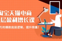 淘宝天猫电商七层盈利增长课:月入N万的爆款底层逻辑,提升销量!-创业信息网