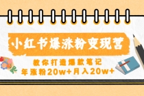 小红书爆涨粉变现营教你打造爆款笔记,年涨粉20w+月入20w+-创业信息网