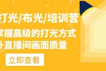 主播/打光/布光/培训营:让你掌握高级的打光方式,提升直播间画面质量-创业信息网