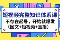 短视频完整知识体系课,不存在起号,开始就爆发-创业信息网