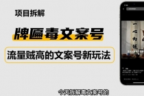 2023抖音快手毒文案新玩法,牌匾文案号,起号快易变现-创业信息网