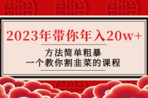 韭菜-联盟· 2023年带你年入20w+方法简单粗暴,一个教你割韭菜的课程-创业信息网