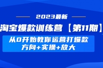 淘宝爆款训练营【第11期】 从0开始教你运营打爆款,方向+实操+放大-创业信息网