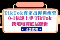 TikTok商家出海训练营：0-1快速上手 TikTok跨境电商底层逻辑(无中创水印)-创业信息网