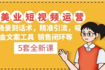 5套·美业短视频运营课 从场景到话术·精准引流·吸金文案工具·销售闭环等-创业信息网