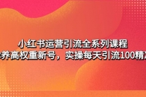 小红书运营引流全系列课程:教你养高权重新号,实操每天引流100精准粉-创业信息网