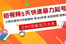 短视频5天快速暴力起号,三频共振百万实操案例 算法6件套 底层逻辑 爆爆爆-创业信息网