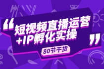 短视频直播运营+IP孵化实战:80节干货实操分享-创业信息网
