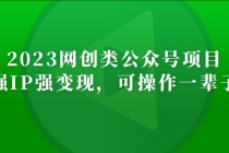 2023网创类公众号月入过万项目,强IP强变现,可操作一辈子-创业信息网