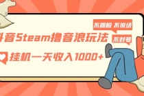抖音Steam撸音浪玩法 挂机一天收入1000+不露脸 不说话 不封号 社恐人群福音-创业信息网