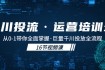 千川投流·运营培训班:从0-1带你全面掌握·巨量千川投放全流程!-创业信息网