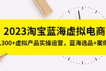 2023淘宝蓝海虚拟电商,日入300+虚拟产品实操运营,蓝海选品+案例拆解-创业信息网