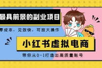 小红书蓝海大市场虚拟电商项目,手把手带你打造出日赚2000+高质量红薯账号-创业信息网