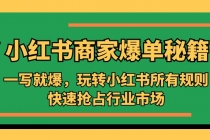 小红书·商家爆单秘籍:一写就爆,玩转小红书所有规则,快速抢占行业市场-创业信息网