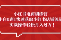 小红书电商训练营,小白0到1快速获取小红书店铺流量,实战操作月入过万-创业信息网