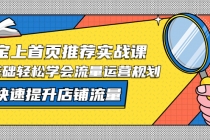 淘宝上首页/推荐实战课：0基础轻松学会流量运营规划，快速提升店铺流量！-创业信息网