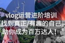 vlog运营进阶培训:找到真正/有趣的自己,助你成为百万达人!-创业信息网